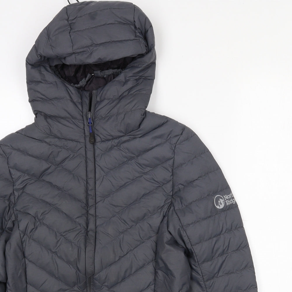 North Ridge Womens Grey   Quilted Coat Size 8  Zip