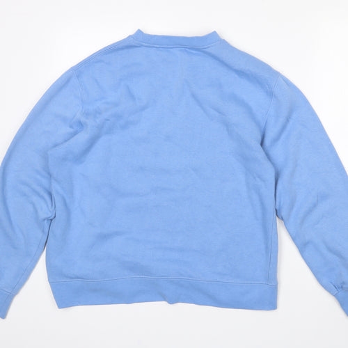 Preworn Womens Blue Floral Polyester Pullover Sweatshirt Size L   - L/XL