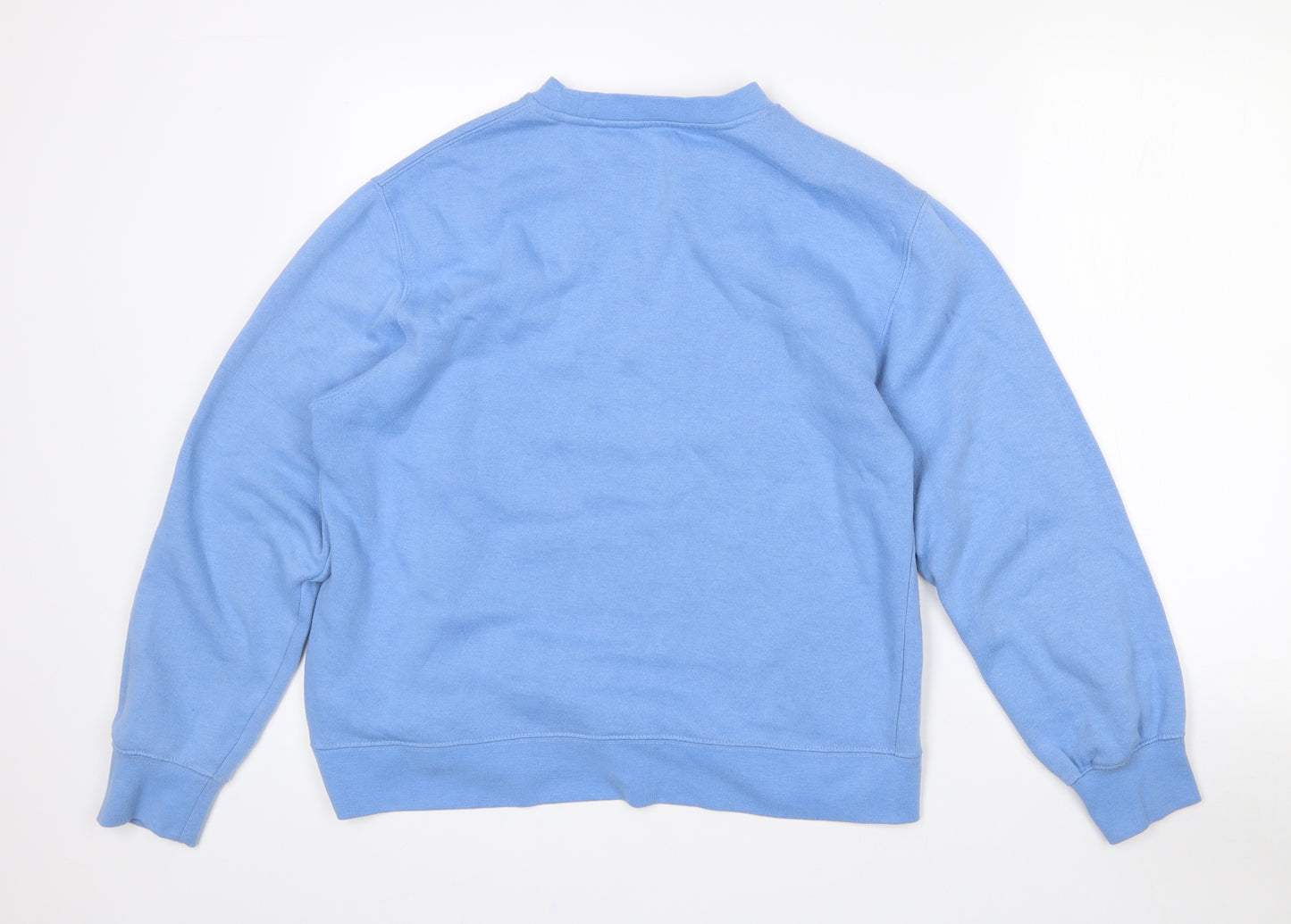 Preworn Womens Blue Floral Polyester Pullover Sweatshirt Size L   - L/XL