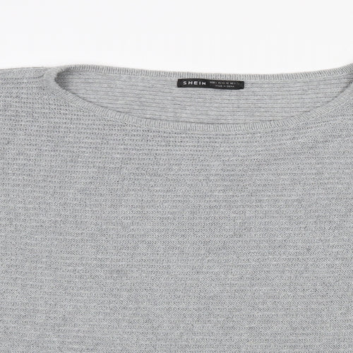 SheIn Womens Grey Round Neck  Polyester Pullover Jumper Size 14   - 14-16