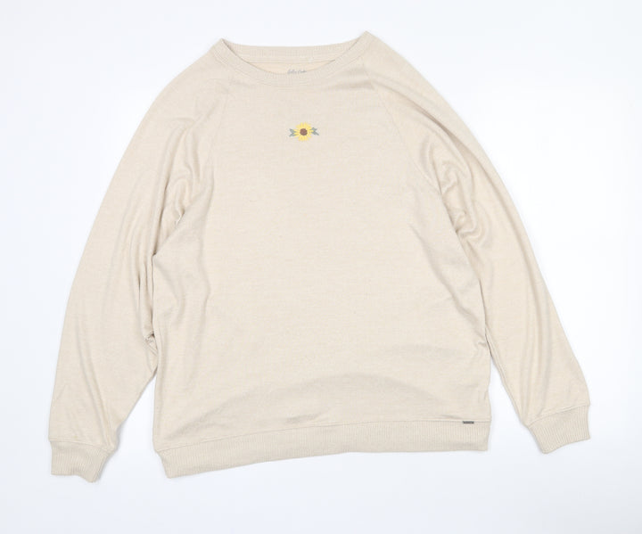 Gilly Hicks Womens Beige Crew Neck Acrylic Pullover Jumper Size S