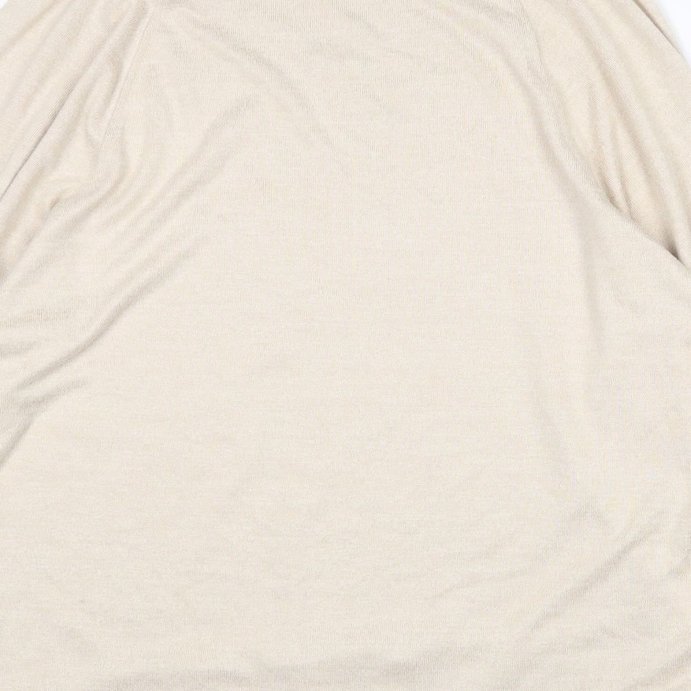 Gilly Hicks Womens Beige Crew Neck  Acrylic Pullover Jumper Size S