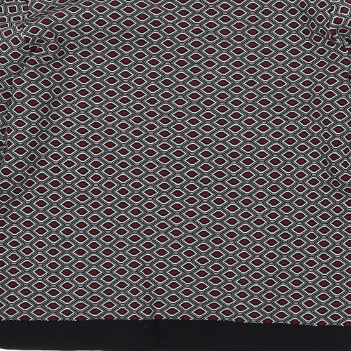 Papaya Womens Black Crew Neck Geometric Polyamide Pullover Jumper Size 10