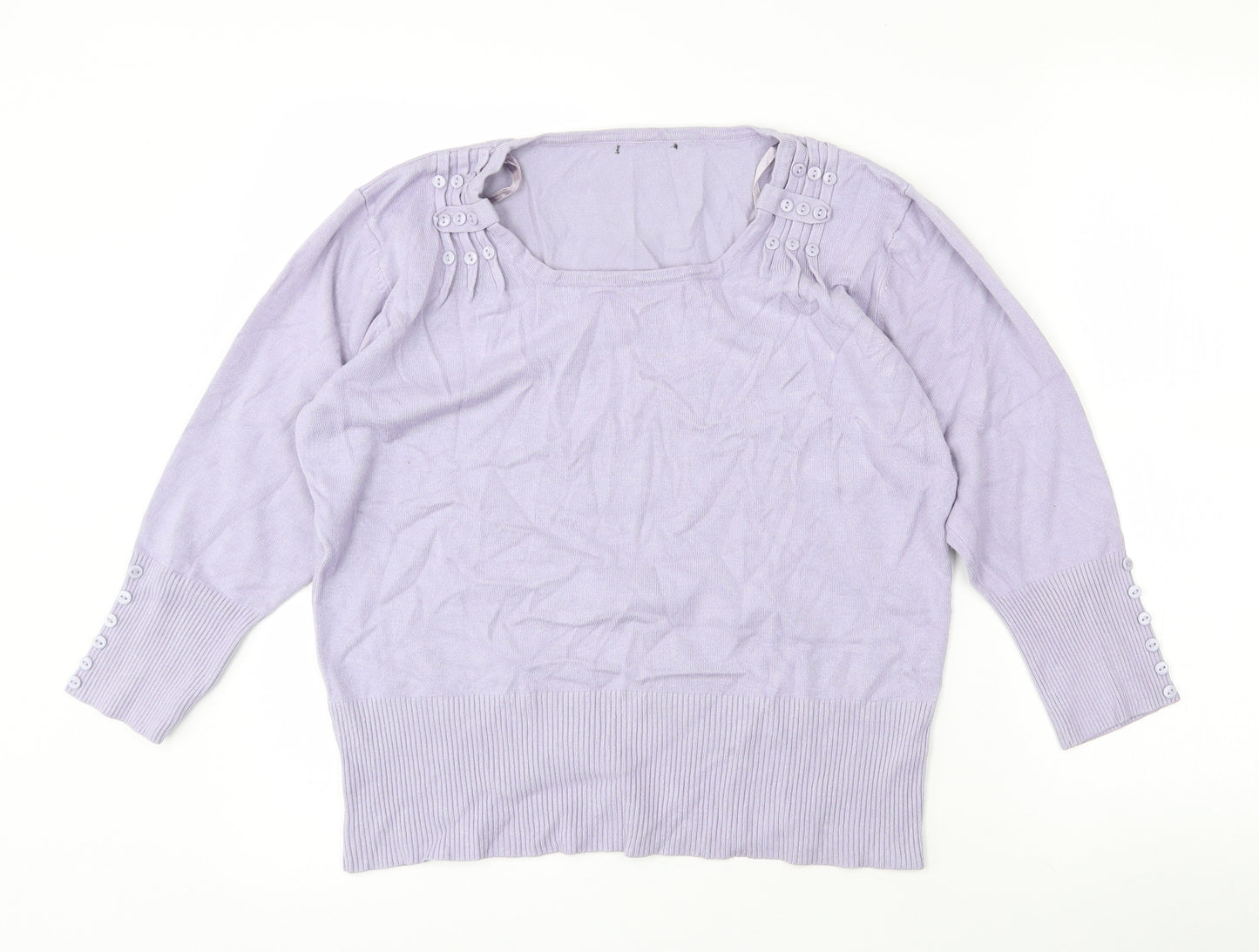 Preworn Womens Purple Scoop Neck  Viscose Pullover Jumper Size 14