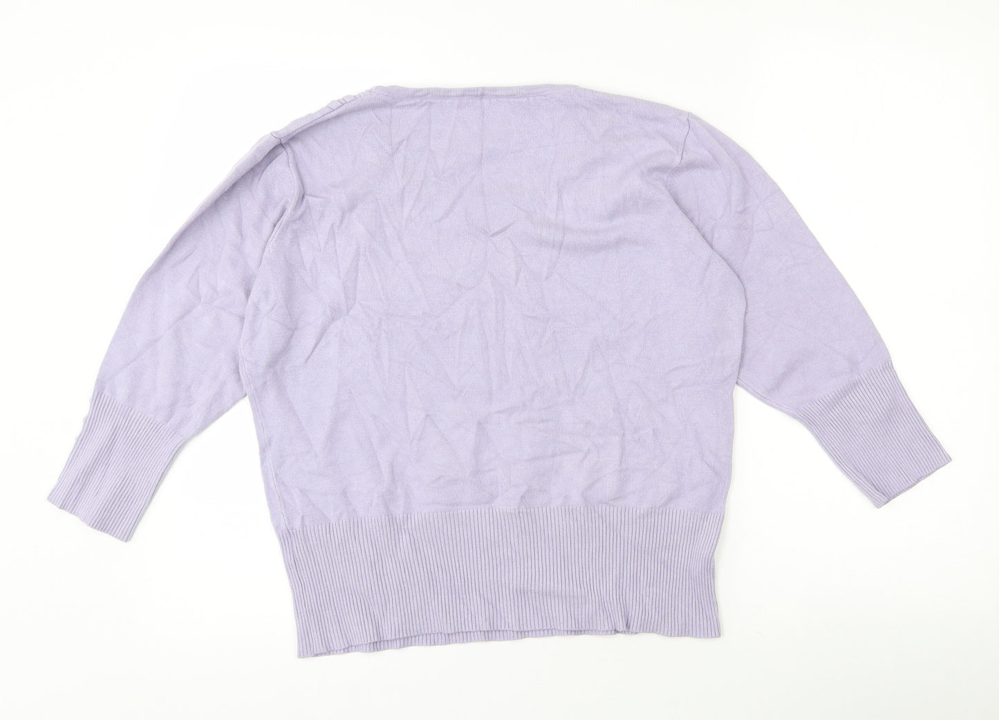 Preworn Womens Purple Scoop Neck  Viscose Pullover Jumper Size 14