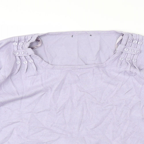 Preworn Womens Purple Scoop Neck  Viscose Pullover Jumper Size 14