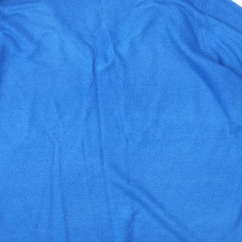 Marks and Spencer Womens Blue V-Neck  Acrylic Pullover Jumper Size 16