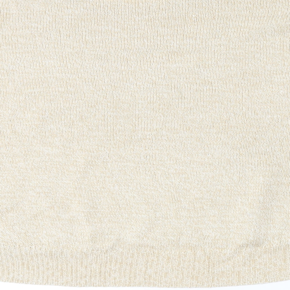 Divided Womens Beige Crew Neck  Acrylic Pullover Jumper Size L   - Cropped