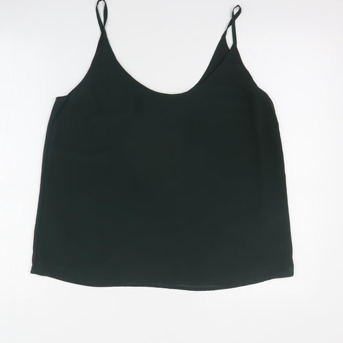 New Look Womens Green  Polyester Camisole T-Shirt Size 14 Round Neck