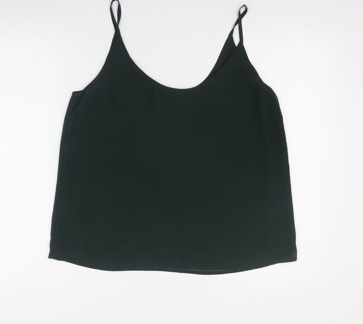 New Look Womens Green  Polyester Camisole T-Shirt Size 14 Round Neck