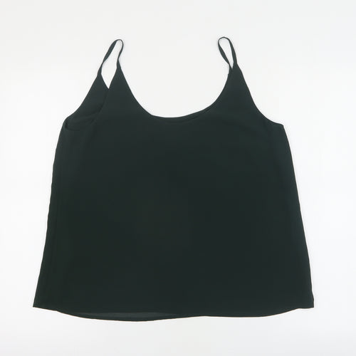 New Look Womens Green  Polyester Camisole T-Shirt Size 14 Round Neck