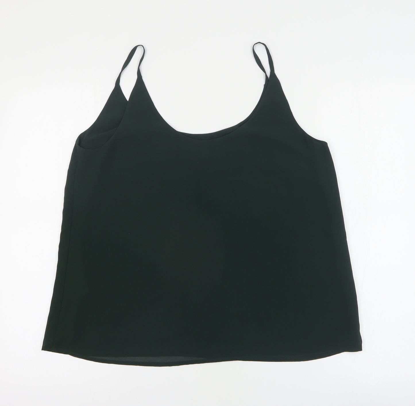 New Look Womens Green  Polyester Camisole T-Shirt Size 14 Round Neck