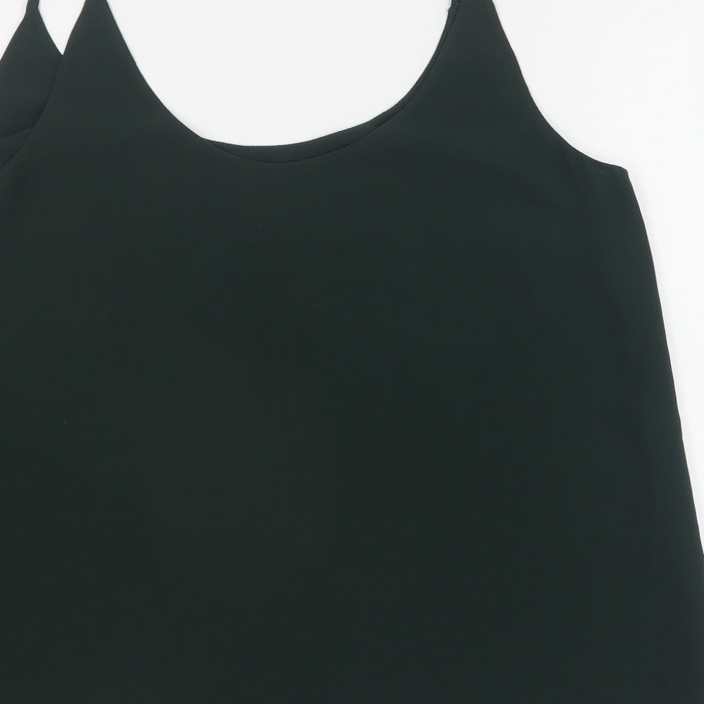 New Look Womens Green  Polyester Camisole T-Shirt Size 14 Round Neck