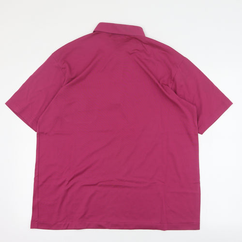 St Bernard Mens Pink  Cotton  Polo Size L Collared Button