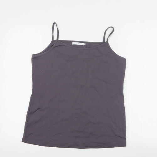 ZBiz Womens Grey  Polyamide Basic Tank Size XL Round Neck