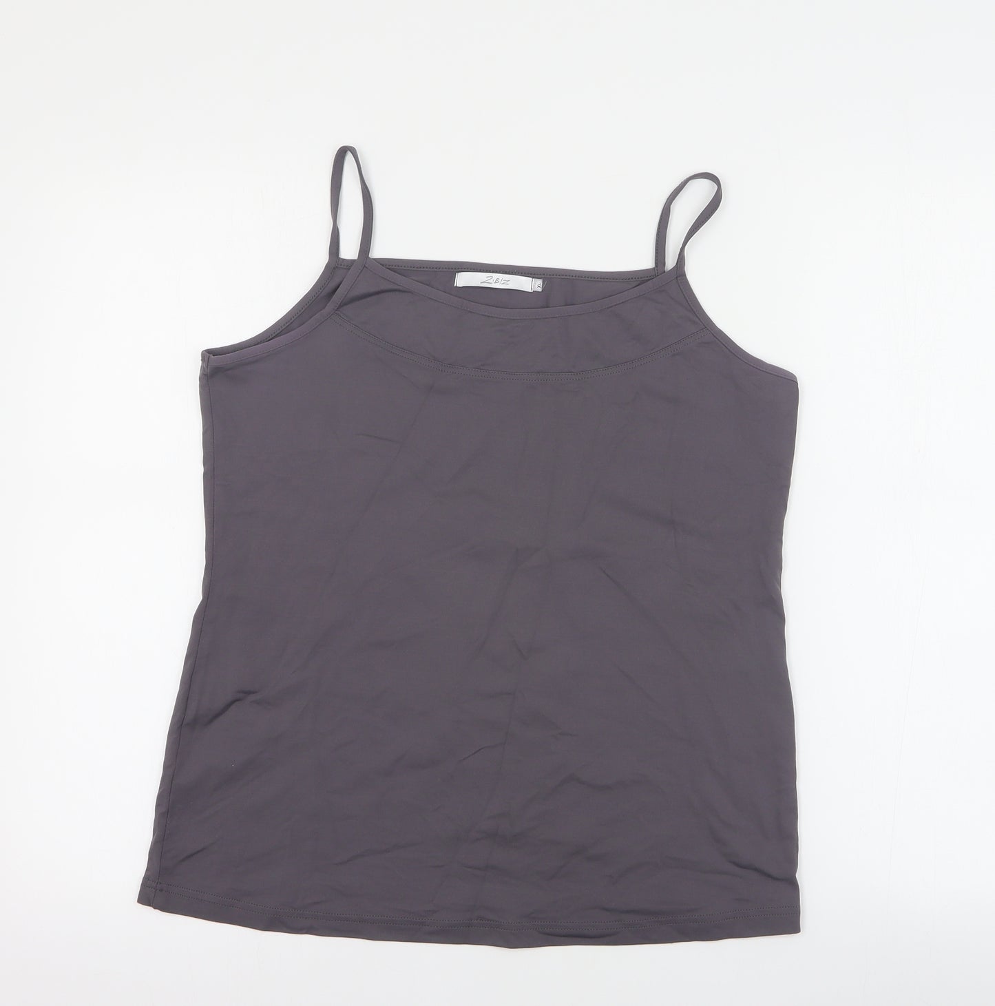 ZBiz Womens Grey  Polyamide Basic Tank Size XL Round Neck