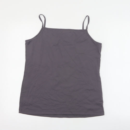 ZBiz Womens Grey  Polyamide Basic Tank Size XL Round Neck