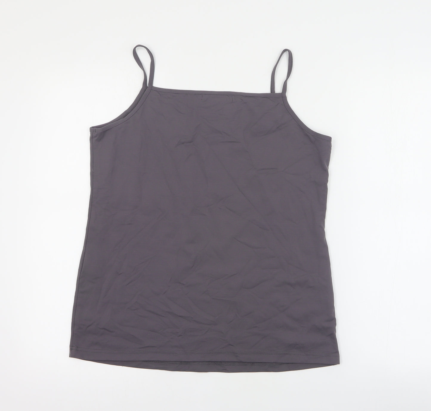 ZBiz Womens Grey  Polyamide Basic Tank Size XL Round Neck