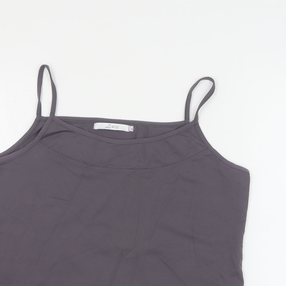 ZBiz Womens Grey  Polyamide Basic Tank Size XL Round Neck
