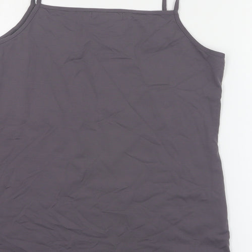 ZBiz Womens Grey  Polyamide Basic Tank Size XL Round Neck