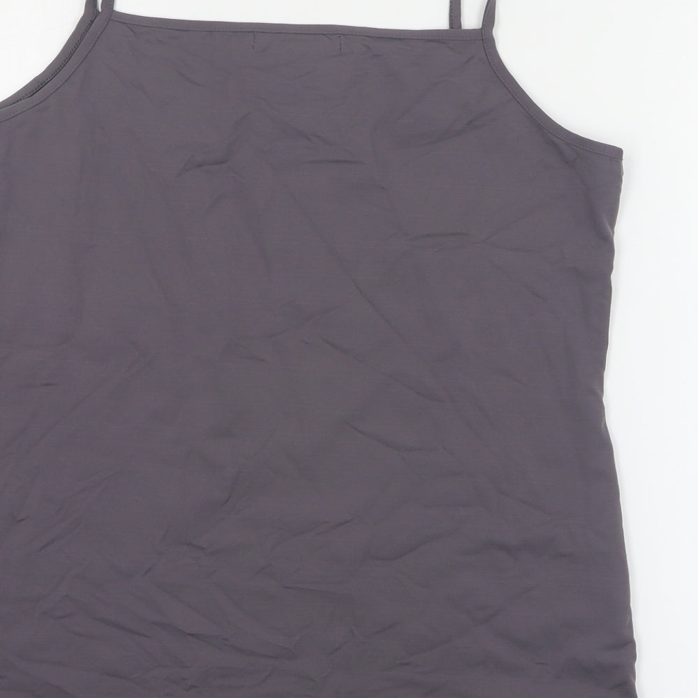 ZBiz Womens Grey  Polyamide Basic Tank Size XL Round Neck