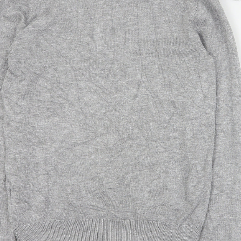 DKNY Womens Grey Round Neck  Viscose Pullover Jumper Size XS