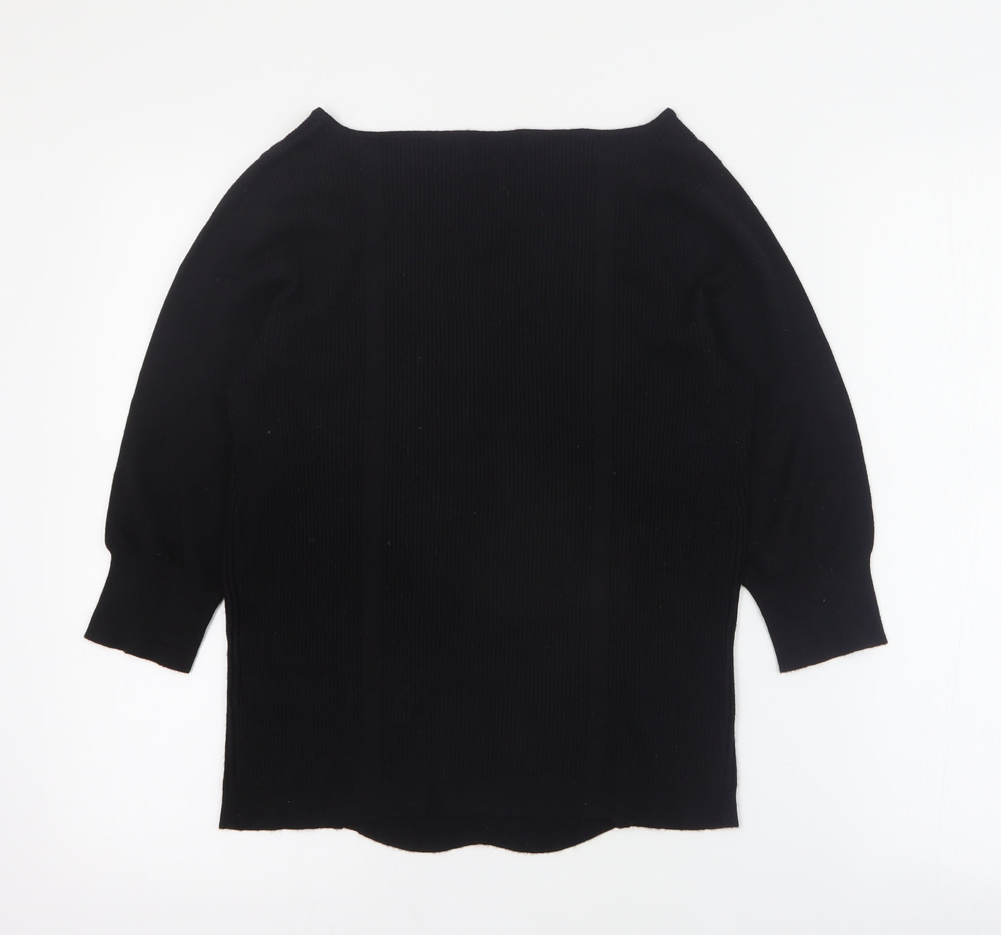 Per Una Womens Black Boat Neck  Viscose Pullover Jumper Size 16