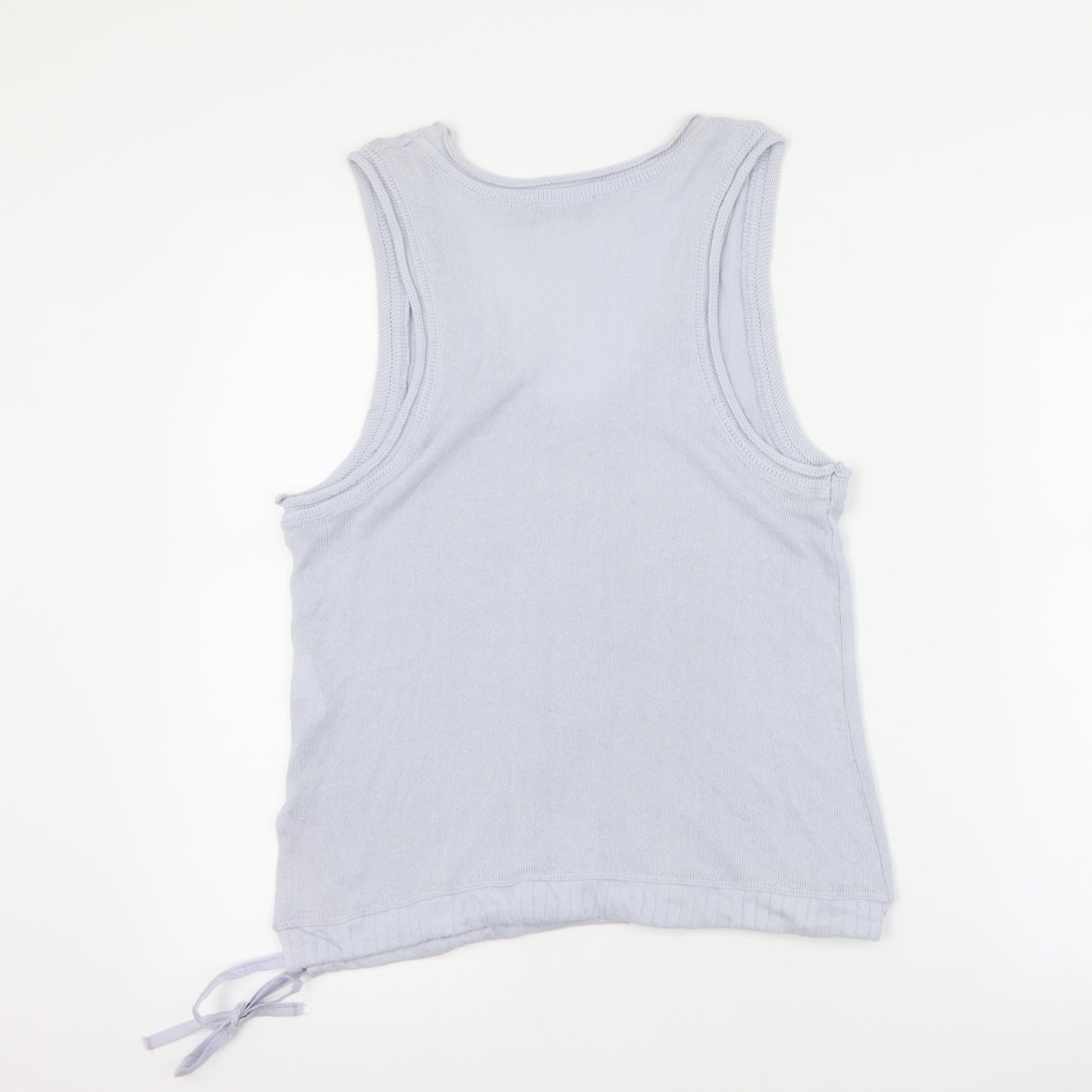 LAUREN VIDAL Womens Blue  100% Cotton Basic Tank Size M V-Neck
