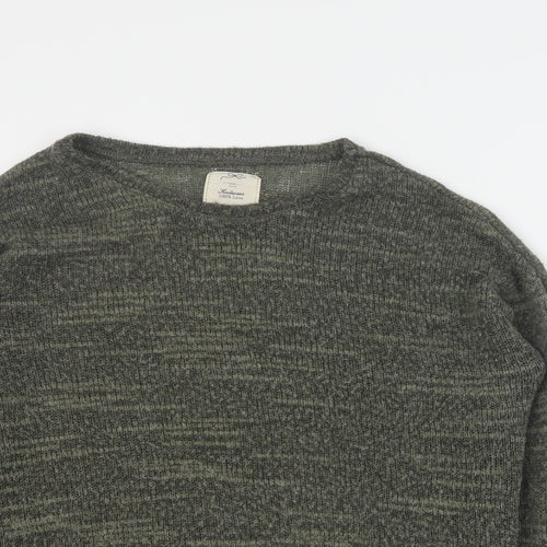 New Look Womens Green Round Neck  Acrylic Pullover Jumper Size 14