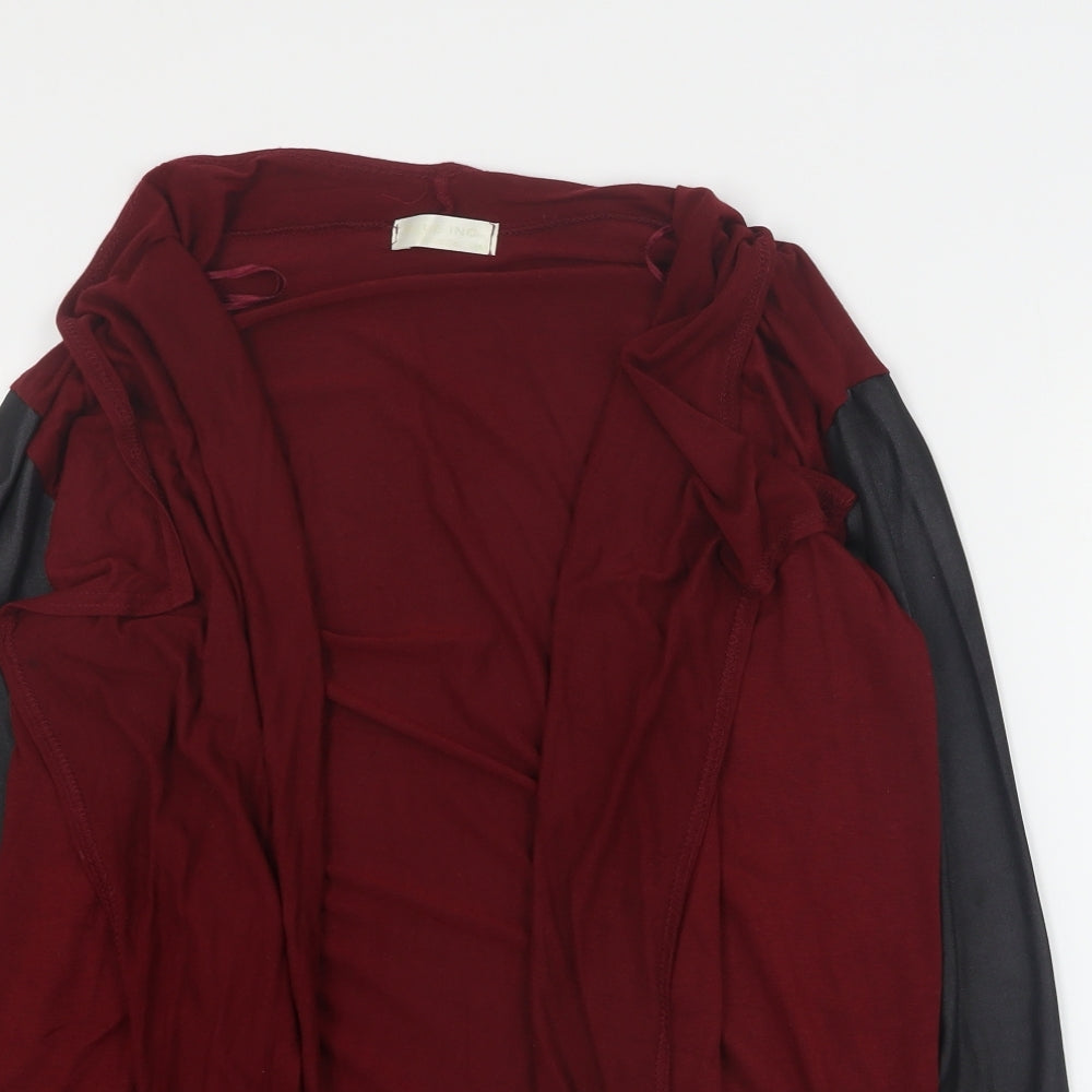 Blue Inc Womens Red V-Neck  Viscose Cardigan Jumper Size S