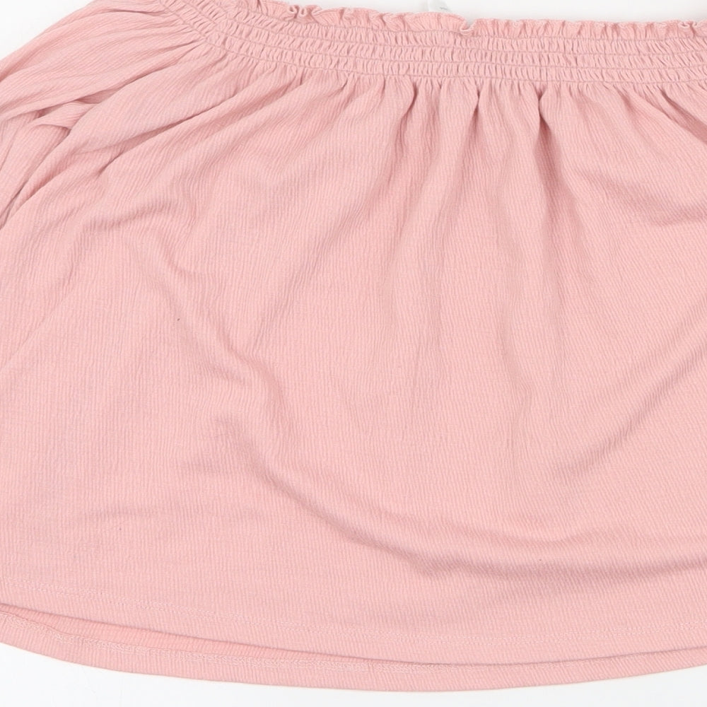 H&M Womens Pink  Polyester Basic Blouse Size M Off the Shoulder