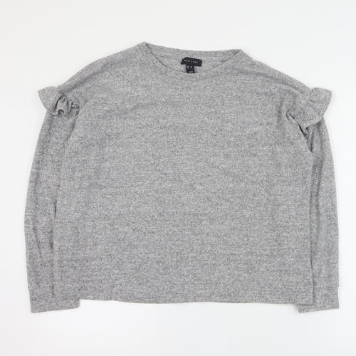 New Look Womens Grey Round Neck  Viscose Pullover Jumper Size M