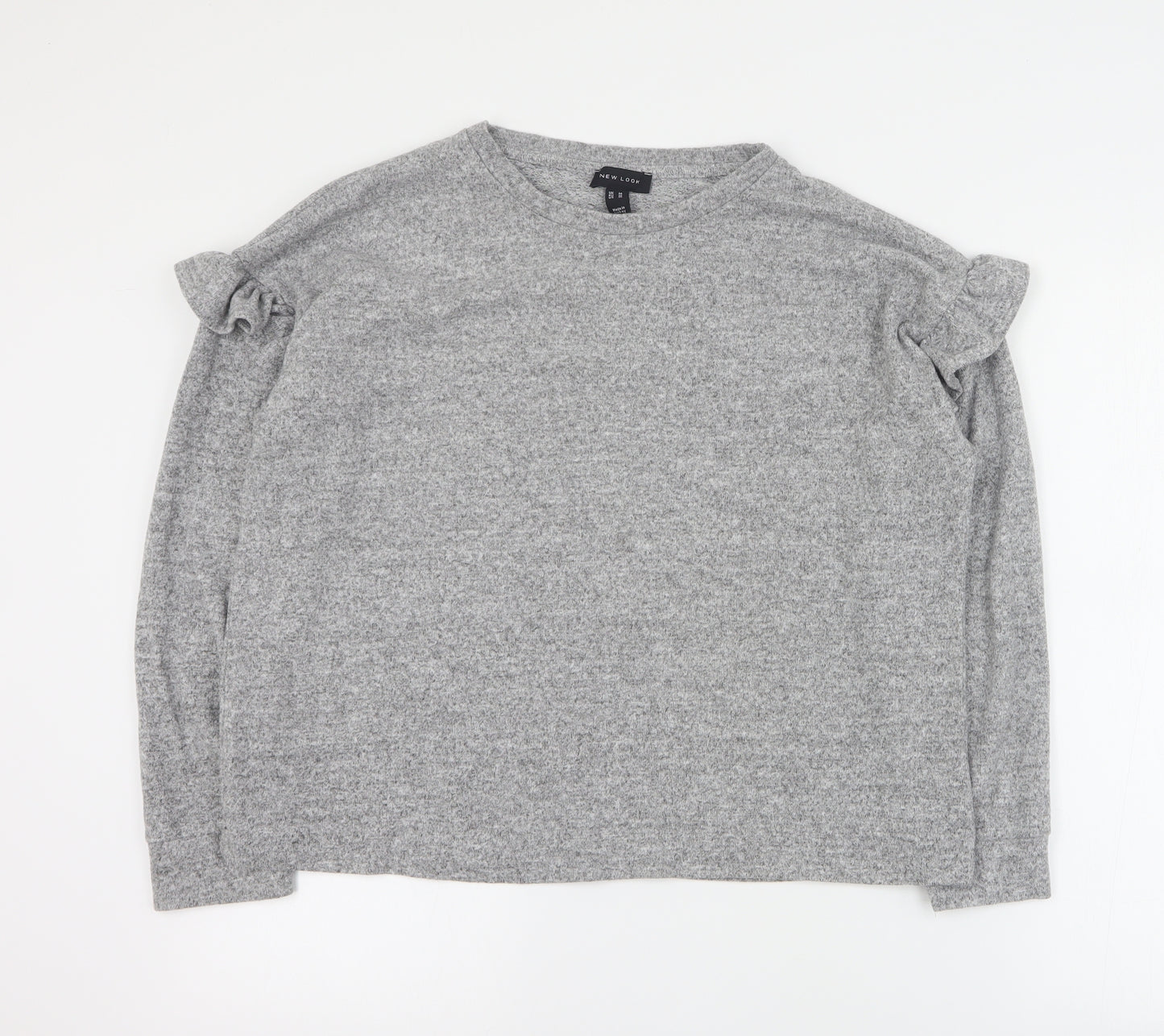 New Look Womens Grey Round Neck  Viscose Pullover Jumper Size M
