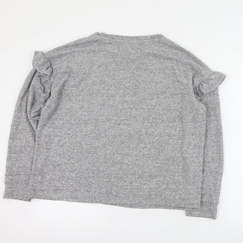 New Look Womens Grey Round Neck  Viscose Pullover Jumper Size M