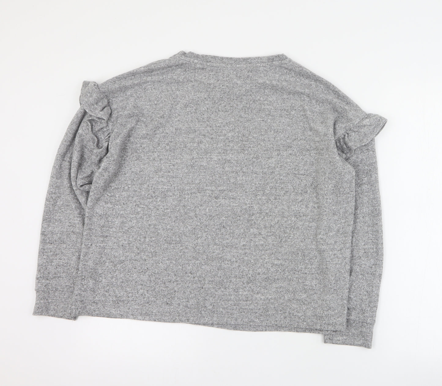 New Look Womens Grey Round Neck  Viscose Pullover Jumper Size M