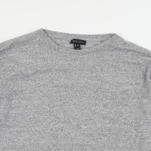 New Look Womens Grey Round Neck  Viscose Pullover Jumper Size M