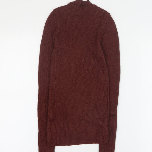 Topshop Womens Brown Round Neck  Viscose Pullover Jumper Size 8