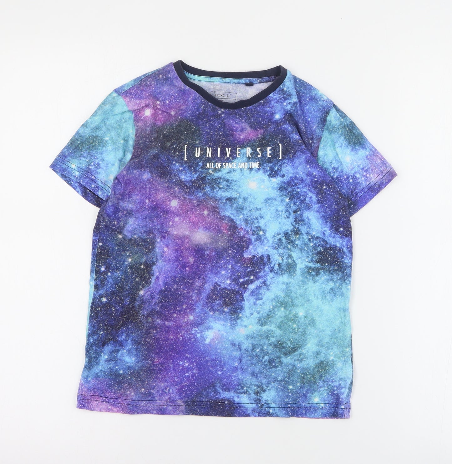 NEXT Boys Multicoloured  100% Cotton Basic T-Shirt Size 8 Years Crew Neck Pullover - Slogan