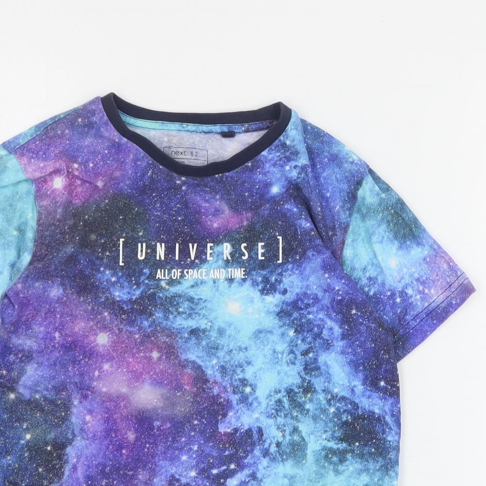 NEXT Boys Multicoloured  100% Cotton Basic T-Shirt Size 8 Years Crew Neck Pullover - Slogan