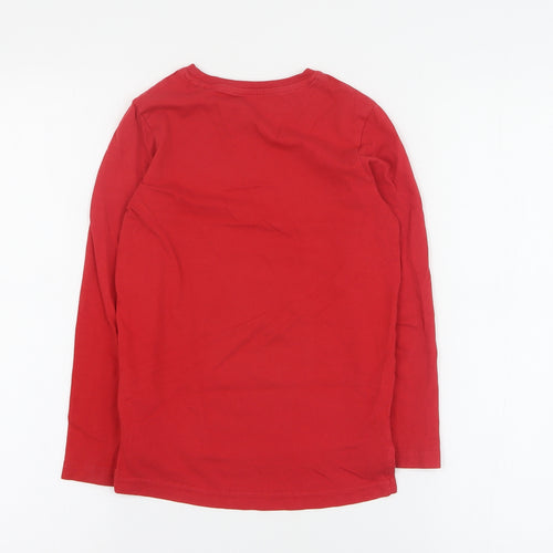 TU Boys Red  100% Cotton Basic T-Shirt Size 7 Years Crew Neck Pullover