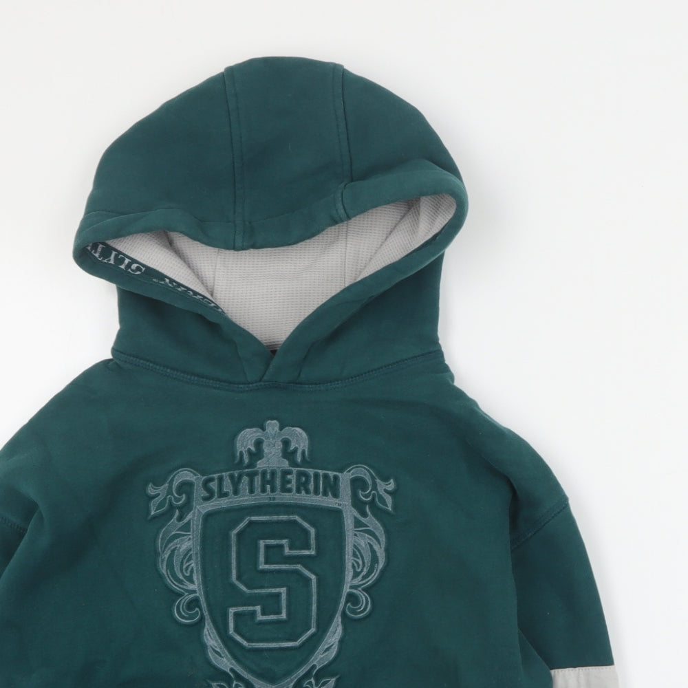 Marks and Spencer Boys Green  Cotton Pullover Hoodie Size 8-9 Years  Pullover - Harry Potter