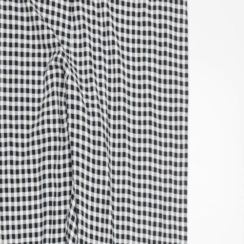 TU Womens Black Check Cotton Cropped Leggings Size 16 L30 in