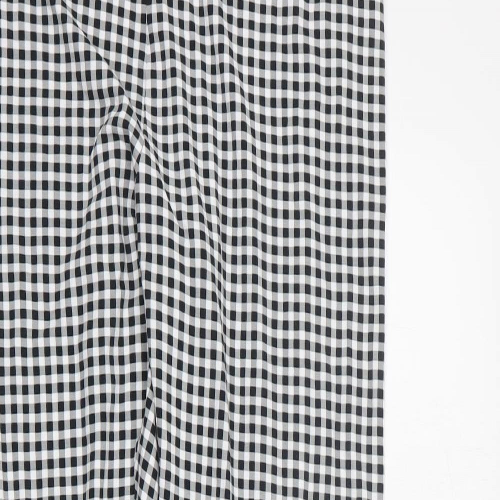 TU Womens Black Check Cotton Cropped Leggings Size 16 L30 in