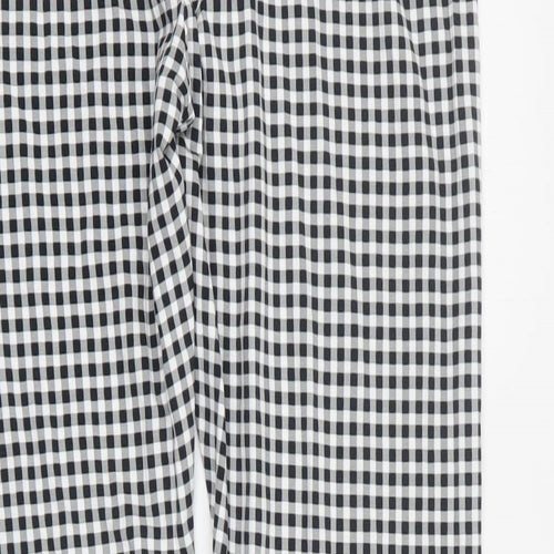 TU Womens Black Check Cotton Cropped Leggings Size 16 L30 in