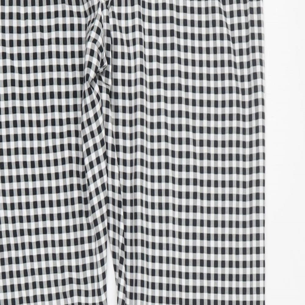 TU Womens Black Check Cotton Cropped Leggings Size 16 L30 in