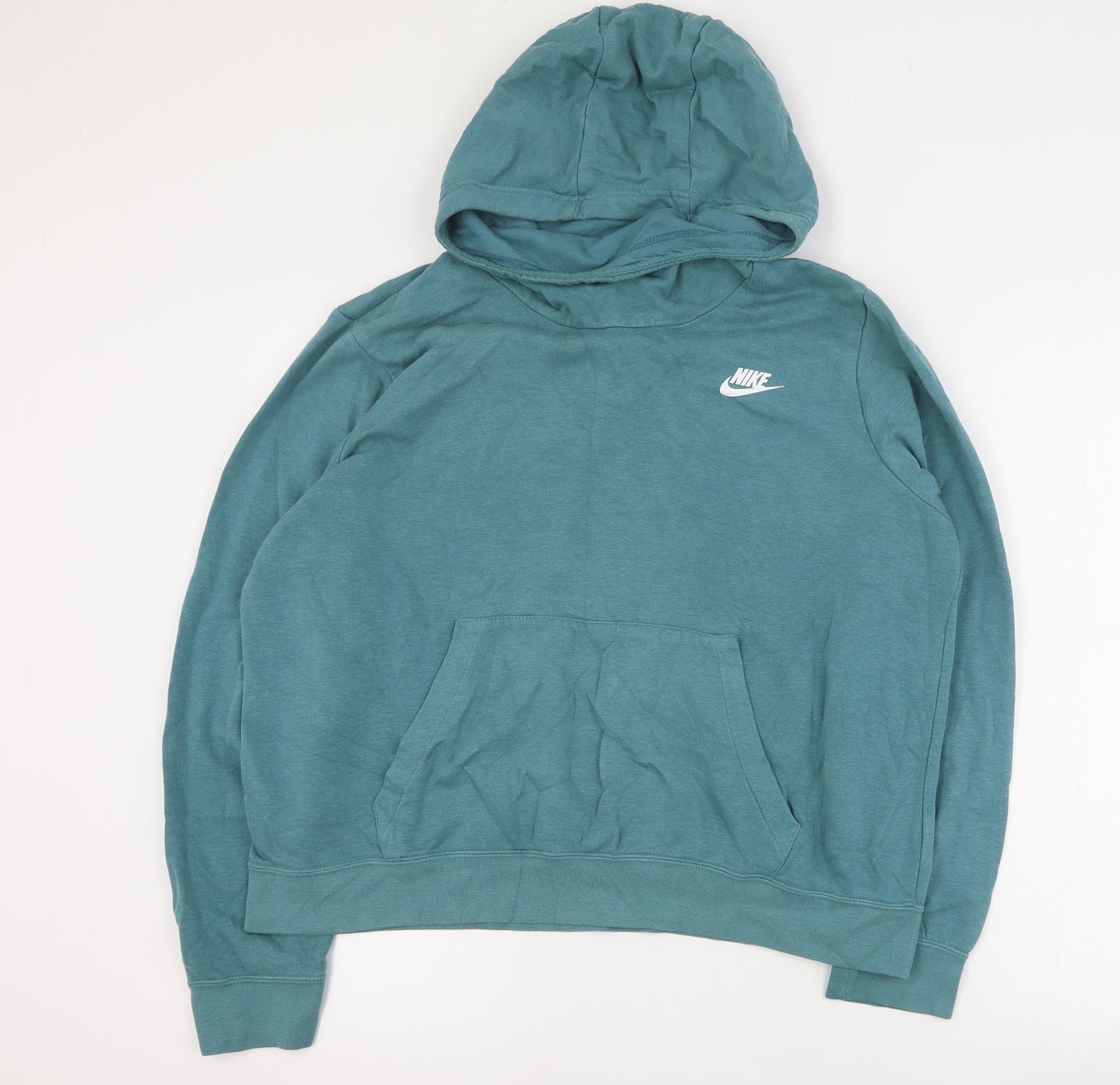 Nike Womens Blue  Cotton Pullover Hoodie Size L  Pullover