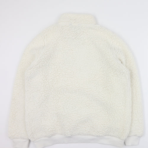 Peacocks Womens White  100% Polyester Pullover Sweatshirt Size 14  Zip