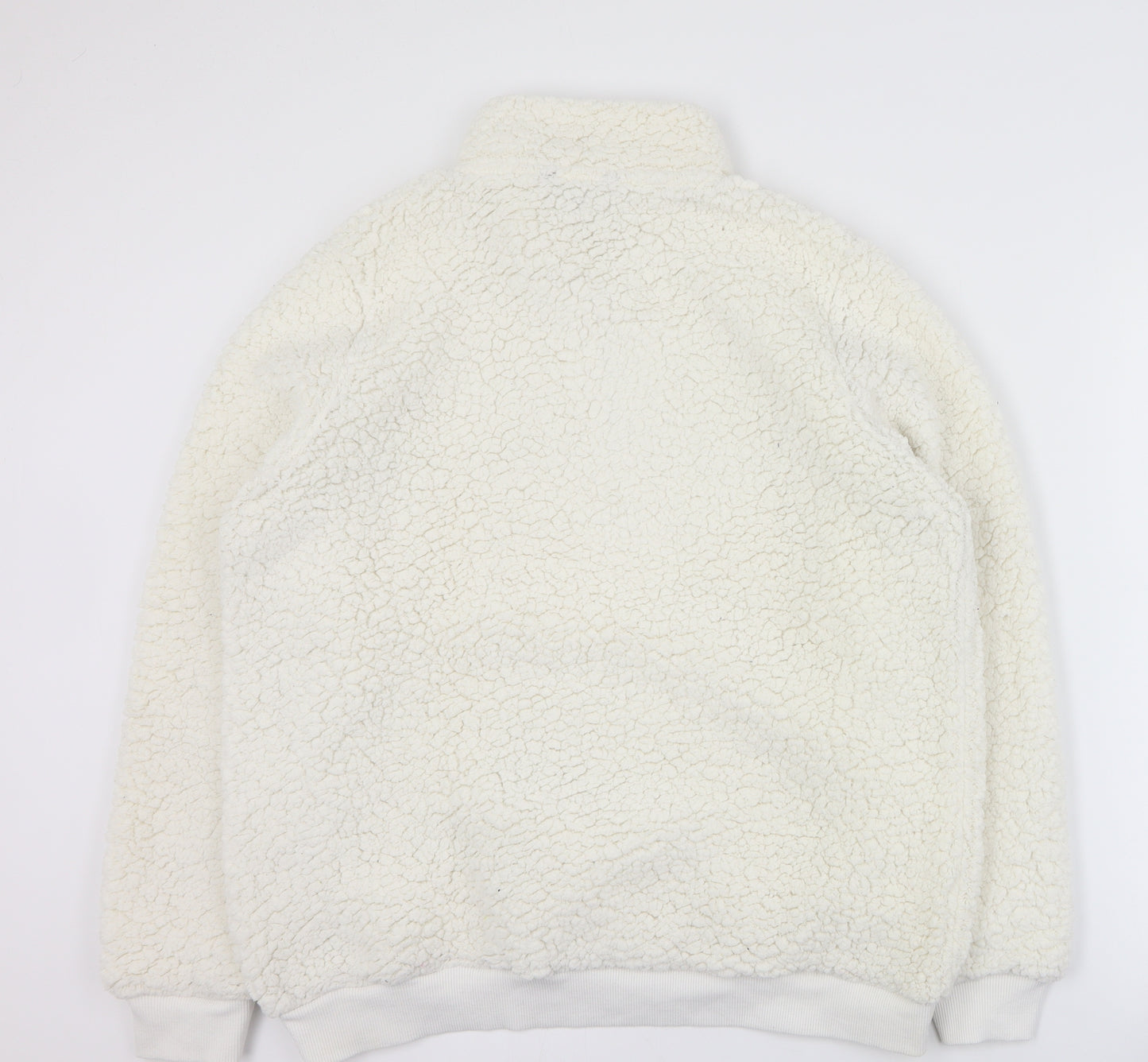 Peacocks Womens White  100% Polyester Pullover Sweatshirt Size 14  Zip