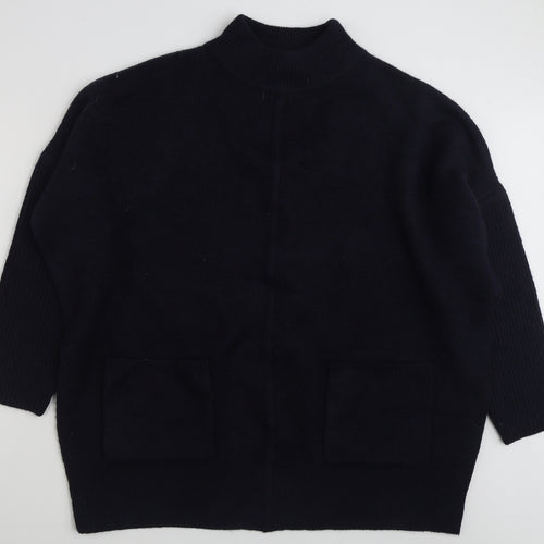 Marks and Spencer Womens Blue High Neck  Acrylic Pullover Jumper Size XL