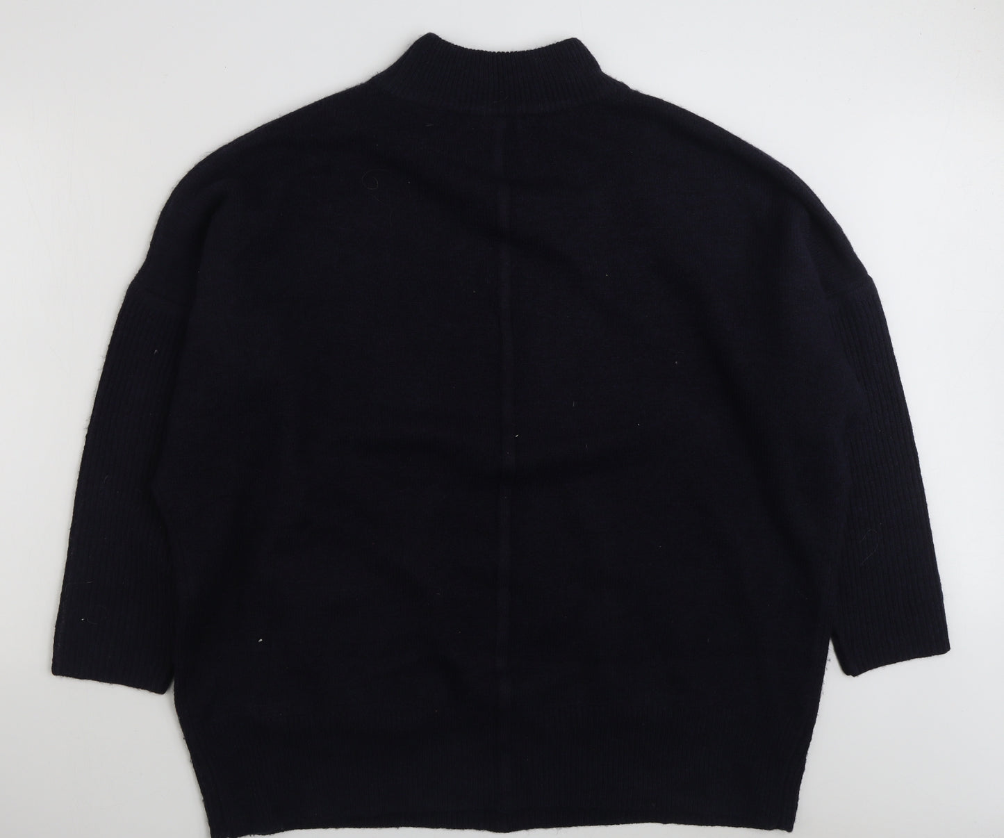 Marks and Spencer Womens Blue High Neck  Acrylic Pullover Jumper Size XL